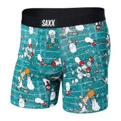 Saxx Vibe Boxer Brief - Men's -Outdoor Clothing Shop 1030580894 Saxx VibeBoxerBrief GridironSnowmanGreen Mens Front