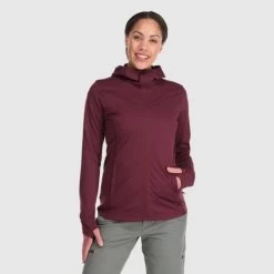 Outdoor Research Melody Full-Zip Hoodie - Women's -Outdoor Clothing Shop 1035996371 OR MelodyFullZipHoodie KalamataHeather Wmns Front