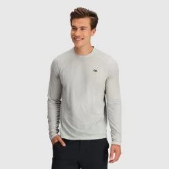 Outdoor Research Echo Long-Sleeve Tee - Men's -Outdoor Clothing Shop 1036004879 OutdoorResearch EchoLongSleeveTee Pebble Mens Front