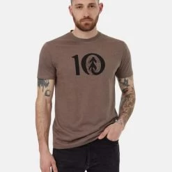 Tentree Woodgrain Ten T-Shirt - Men's 7 Tentree Woodgrain Ten T-Shirt - Men's -Outdoor Clothing Shop 1036005301 Tentree WoodgrainTenTShirt FalconHeatherMeteoriteBlack Mens Front