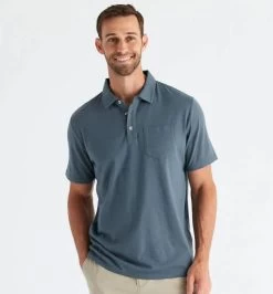 Bamboo Heritage Polo - Men's 6 Bamboo Heritage Polo - Men's -Outdoor Clothing Shop 1036005513 Freefly BambooHeritagePolo SlateBlue Mens Front