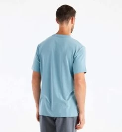 Bamboo Flex Pocket Tee - Men's -Outdoor Clothing Shop 1036005620 Freefly BambooFlexPocketTee HeatherMineral Mens Rear