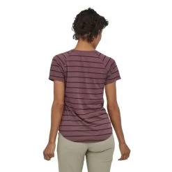Patagonia Capilene Cool Trail Shirt - Women's -Outdoor Clothing Shop 1036006301 Patagonia CapileneCoolTrailShirt FurrowStripeDuskyBrown Wmns Rear