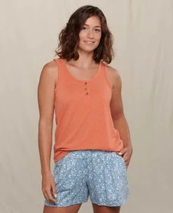 Piru Henley Tank - Women's 5 Piru Henley Tank - Women's -Outdoor Clothing Shop 1036006499 ToadandCo PiruHenleyTank Dreamsicle Wmns Front