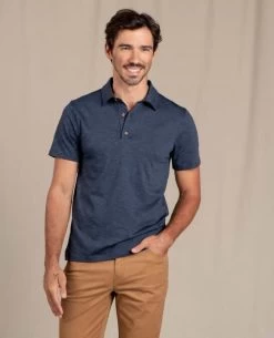 Tempo Short-Sleeve Polo - Men's 7 Tempo Short-Sleeve Polo - Men's -Outdoor Clothing Shop 1036006581 ToadandCo TempoSSPolo TrueNavy Mens Front
