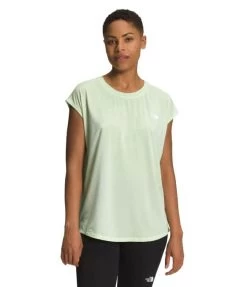 The North Face Wander Slitback Short-Sleeve - Women's -Outdoor Clothing Shop 1036007278 TheNorthFace WanderSlitbackShortSleeve LimeCreamHeather Wmns Front