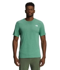 The North Face Wander Short-Sleeve - Men's 8 The North Face Wander Short-Sleeve - Men's -Outdoor Clothing Shop 1036007374 TheNorthFace WanderShortSleeve DeepGrassGreenHeather Mens Front