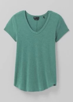 Prana Foundation 365 V-Neck Top - Women's -Outdoor Clothing Shop 1036009210 Prana Foundation365VNeck CoveHeather Wmns Front